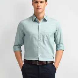 Arrow Blue Cotton Slim Fit Checks Shirt image 1