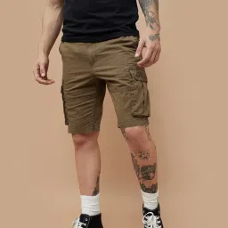 Fame Forever By Lifestyle Brown Regular Fit Cargo Shorts image 1