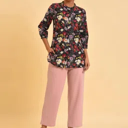 W Black Cotton Printed Shirt image 4