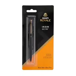 Luxor Ikon Blue Ball Pen Matte Black Gold Trim, 9000032824-picture-43