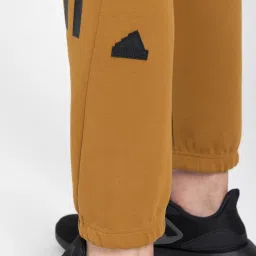 adidas Brown Loose Fit FUTURE ICONS 3 Striped Sports Joggers image 4