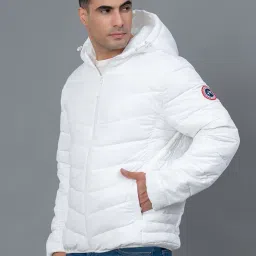 Red Tape White Regular Fit Hooded Padded Jacket image 4