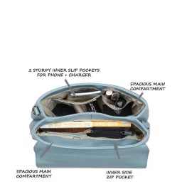 Lavie Marsh Flap Blue Solid Medium Satchel Handbag image 4