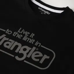 Wrangler Jet Black Regular Fit Logo Print Crew T-Shirt image 4
