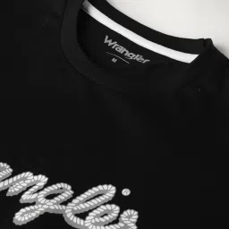 Wrangler Jet Black Regular Fit Logo Print Crew T-Shirt image 4