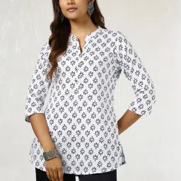 Soch White Cotton Printed Tunic image 1