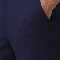 Peter England Elite Navy Slim Fit Trousers image 4