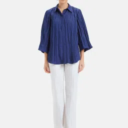Kazo Navy Textured Shirt image 4