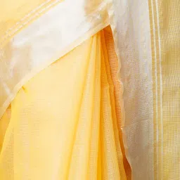 Unnati Silks Yellow Pure Cotton Saree With Unstitched Blouse image 4