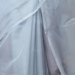 Unnati Silks Grey Pure Cotton Saree With Unstitched Blouse image 4