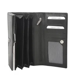 SASSORA Black Solid Rfid Wallet for Women image 4