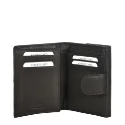 SASSORA Black Solid Rfid Bi-Fold Wallet for Women image 4