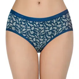 Amante Teal Blue & Pink Cotton Printed Bikini Panties - Pack Of 5 image 4