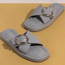Inc.5 Women's Grey Cross Strap Sandals image 1