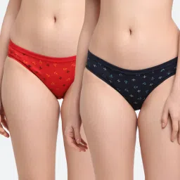 Friskers Red & Navy Printed Panty Set - Pack of 2 image 1