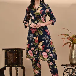 AVYCO Printed Pure Cotton Tunic With Trouser Co-Ords-picture-27