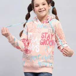 Monte Carlo Girls Pink Printed Full Sleeves Sweatshirt image 1