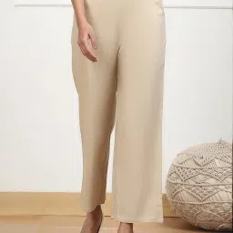 Biba Beige Plain Trousers image 1