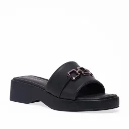 Eridani Women's Mayaa Black Casual Wedges image 1
