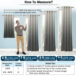 Story@Home 152 Cm (5 Ft) Polyester Blackout Window Curtain Single Curtain, Grey & Black, Gradient image 5