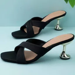 Inc.5 Women's Black Cross Strap Stilettos image 1