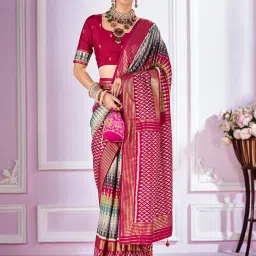Saree Mall Multi Printed Sarees With Unstitched Blouse image 1