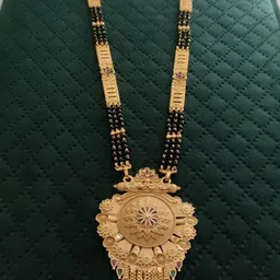 niva fashion Women Gold-Plated Artificial Stones & Beads Mangalsutra-picture-19