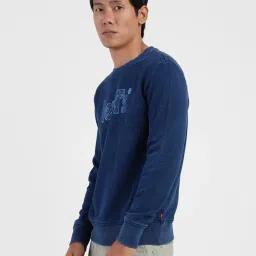 Levi'S Mid Indigo Regular Fit Printed Sweatshirts image 3