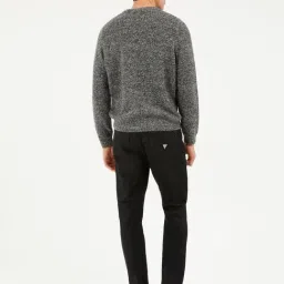 Guess Black Washed Mid-Rise Tapered Jeans image 2