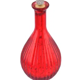 Homesake Red Glass Mercury Ovoid Bottle Star String Lights White Dazzle Ball Lid image 3