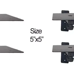 Audiovan Speaker Wall Mount Bracket Shelf 5 x 5 Inches, Home Theater Sound Bar(Pack of 4 Pcs)Black image 3