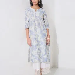 Rangmanch By Pantaloons Blue Regular Fit Printed Kurta-picture-19