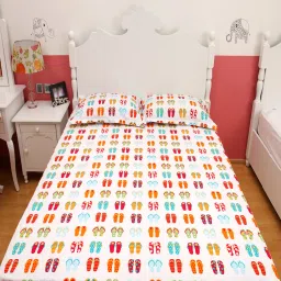 Nigh Nigh Flipflops Multicolor Cotton 300 TC Kids Bed Linen Set image 1