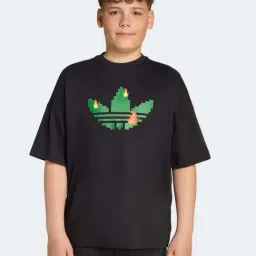 Adidas Originals Black Cotton Loose Fit Printed T-Shirt-picture-36