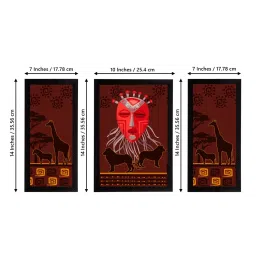 eCraftIndia Set of 3 Tribal Theme Satin Matt Textured UV Art Painting image 4