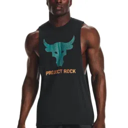 Under Armour Black Cotton Regular Fit Printed Tank Tee-picture-37