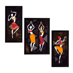 eCraftIndia Set of 3 Tribal Theme Satin Matt Textured UV Art Painting image 2