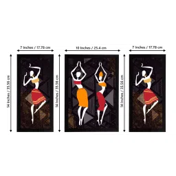 eCraftIndia Set of 3 Tribal Theme Satin Matt Textured UV Art Painting image 4