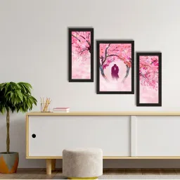 eCraftIndia Set of 3 Kissing Couple Satin Matt Texture UV Art Painting image 3