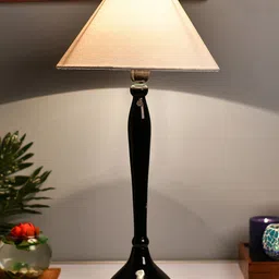 Homesake Black & White Solid Handcrafted Table Lamp with Shade-picture-29