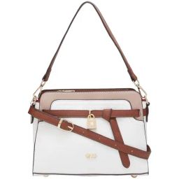 Globus White Solid Medium Shoulder Handbag-picture-2