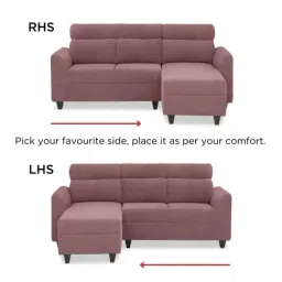 Duroflex Zivo Plus Pink Solid Wood 3 Seater Sofa Set with Lounger image 5