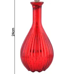 Homesake Red Glass Mercury Ovoid Bottle Star String Lights White Dazzle Ball Lid image 5