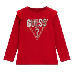 Guess Kids Cherry Love Sequins Triangle Logo Regular Fit T-Shirt-image-0