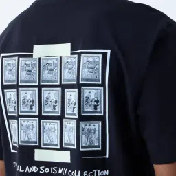 nuon men Nuon by Westside Black Printed Relaxed-Fit Cotton T-Shirt image 4