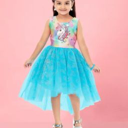 Aarika Kids Girls Firozi Color Nylon Frock-image-51