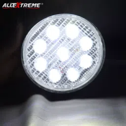 AllExtreme EX9LRYW1 9 LED Round Fog Light 4.5" Waterproof Flood Spot Combo Beam Driving Strobe Lamp for Car, Bike and Motorcycles (27W, White and Yellow, 1 PC) image 3