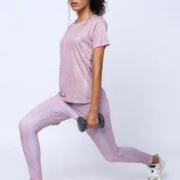 UMILDO Printed Round Neck T-Shirt With Leggings Co-Ords Set-image-21