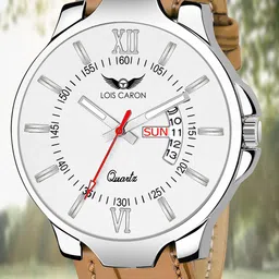 LOIS CARON Men Printed Dial & Leather Straps Analogue Calendar Watch LCS-4116_White-picture-20