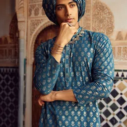 KISAH Floral Printed Regular Pure Cotton Kurta With Dhoti Pants image 1